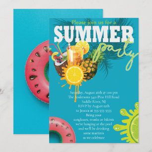 Sommar Party Roligt Inbjudningar