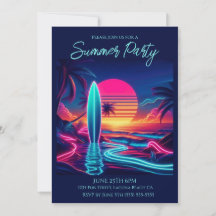 Sommar Party- Solnedgång Surfboard Neon Ljus-