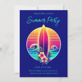 Sommar-Party-Sunset Surfboard Paradise- Inbjudningar