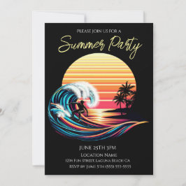 Sommar Party- Surfning vid solnedgång Inbjudningar