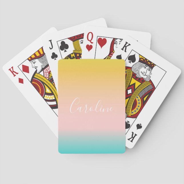 Sommar Pastel Gradient | PERSONLIG NAMN  Casinokort (Baksidan)
