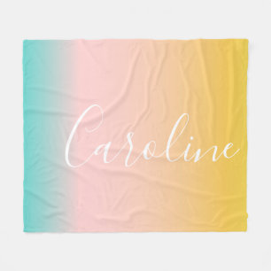 Sommar Pastel Gradient PERSONLIG NAMN Fleecefilt