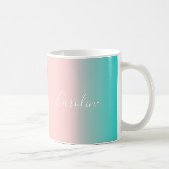 Sommar Pastel Gradient | PERSONLIG NAMN Kaffemugg (Höger)