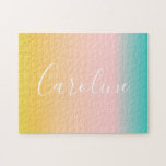 Sommar Pastel Gradient | PERSONLIG NAMN Pussel<br><div class="desc">Sommar Pastel Gradient | Personlig Script Namn Jigszawa Puzzle</div>