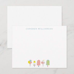 Sommar Pastel Ice Cream Personlig Stationery  Anteckningskort