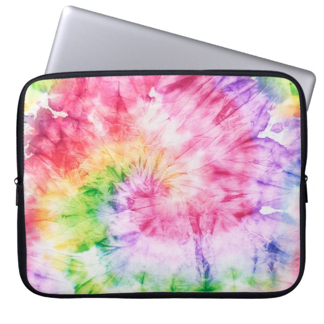 Sommar: Pastel Tie-Dye Mönster Laptop Fodral (Framsidan)