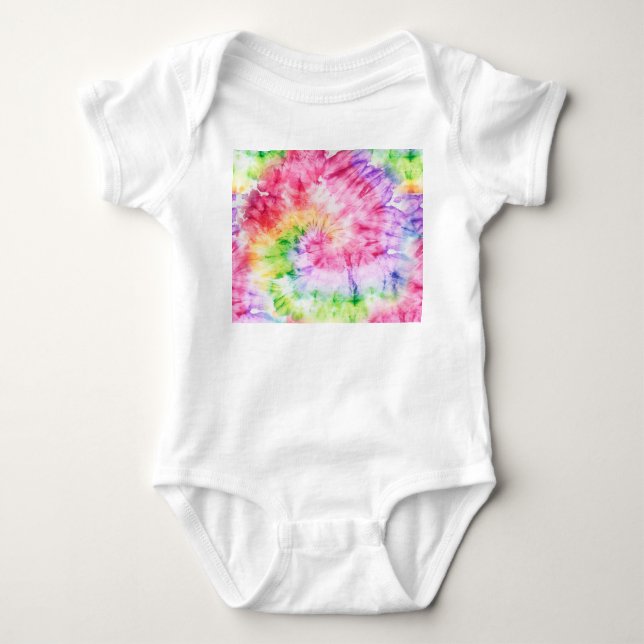 Sommar: Pastel Tie-Dye Mönster T Shirt (Framsida)