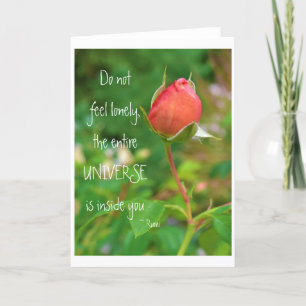 Sommar Peach Ro Bud Rumi Quote Kort