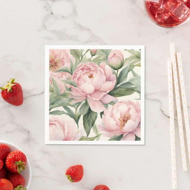 Sommar-Peonydiskar, Många Stilar Tillgängliga  Pappersservett (Insitu)