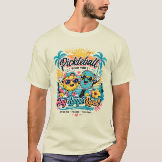 Sommar Pickleball Paradis – Spela • Skratta • Uppr T Shirt