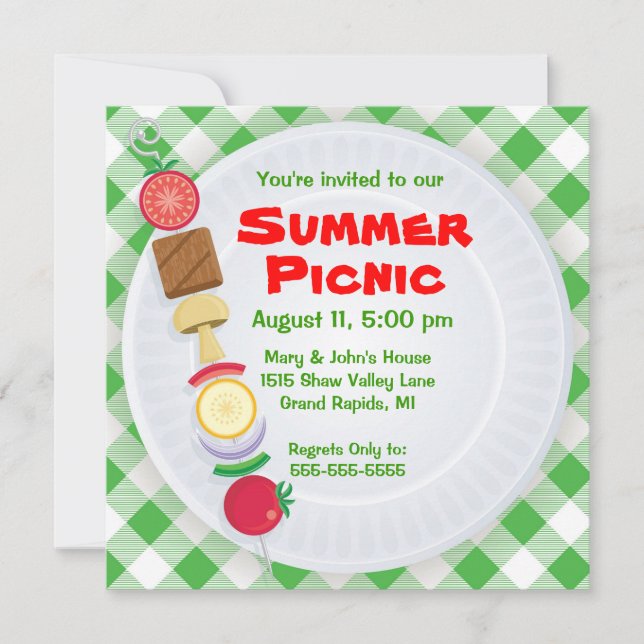 Sommar Picknick Inbjudan (Framsida)