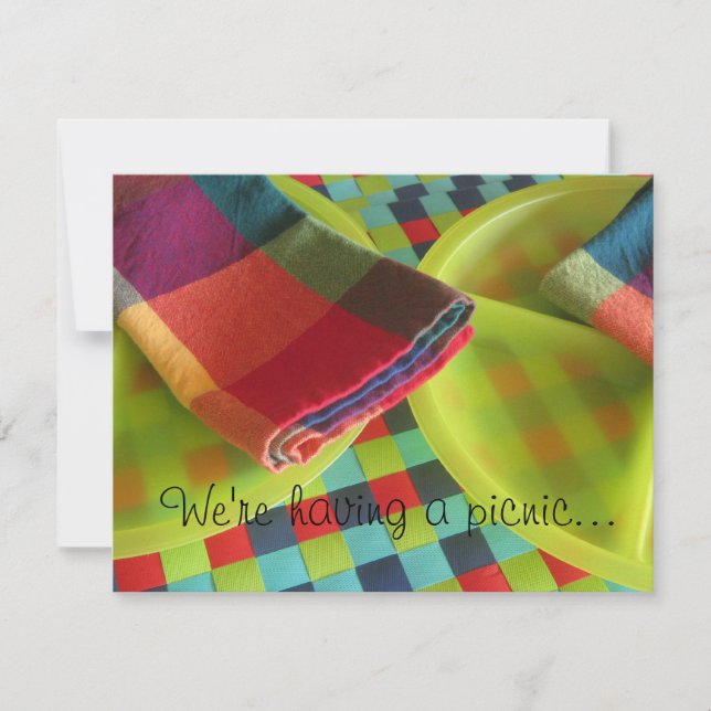 Sommar Picknick Inbjudan - Låt oss festa! (Framsida)