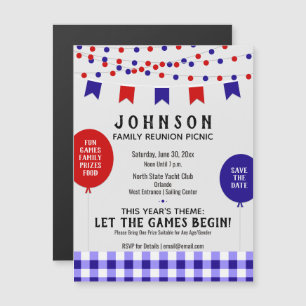 Sommar Picnic ・ Barbecue ・ Reunion ・ Födelsedag Magnetisk Inbjudningskort