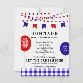 Sommar Picnic ・ Barbecue ・ Reunion ・ Födelsedag Magnetisk Inbjudningskort