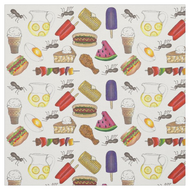 Sommar Picnic Food Maj Paj Popsicle Grill Cookout Tyg (Provkarta)