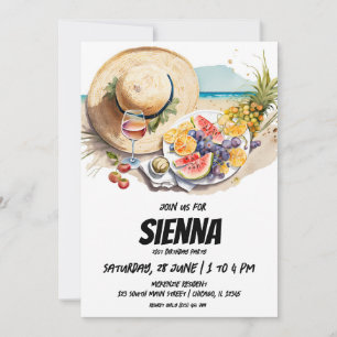 Sommar Picnic med inbjudan till strandvy