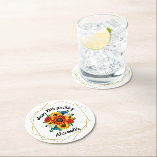 Sommar Picnic Party Geometric Blommigt Underlägg Papper Rund