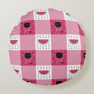 Sommar Picnic Round Pillow Rund Kudde