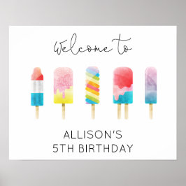 Sommar pinnglass glass födelsedags välkomstskylt poster