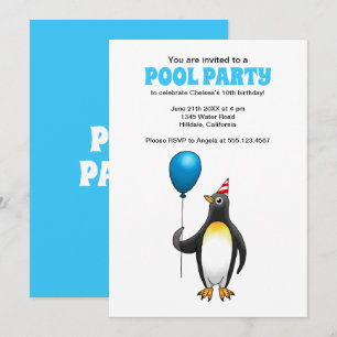 Sommar Pool Party Födelsedag Inbjudningar