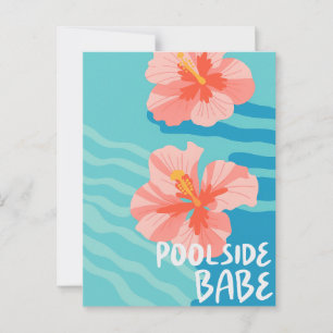 Sommar Pool sida Hibiskus Blomma Semester Vykort