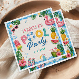 Sommar poolparty födelsedags servetter