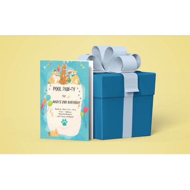 Sommar Poolparty Inbjudan för Hundar (Skapare uppladdad)