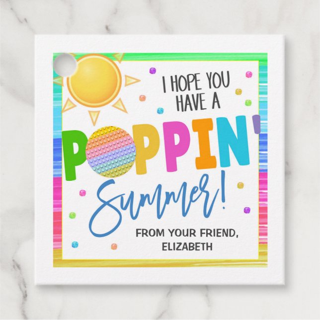 Sommar Pop It-gåvetiketter Gåvor Etiketter (Framsida)