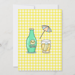 Sommar Pop Soda Vibes - Cute Tecknad Drink Inbjudningar