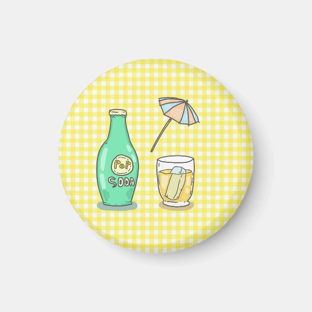 Sommar Pop Soda Vibes - Cute Tecknad Drink Magnet (Framsidan)