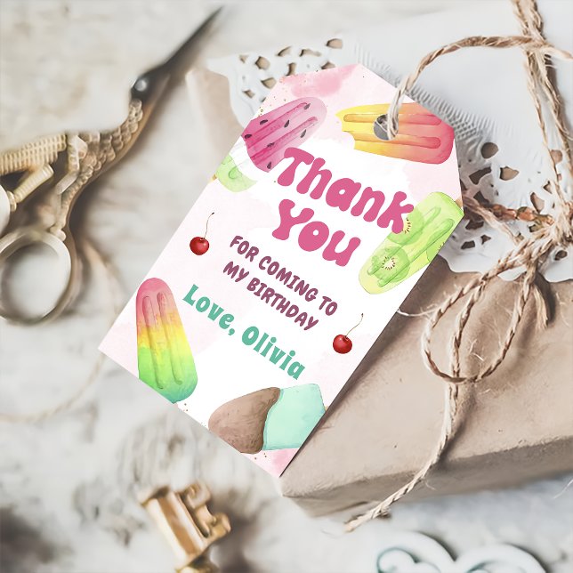 Sommar Popsicle Birthday Tack Gift-Märkre Presentetikett (Skapare uppladdad)