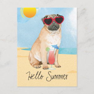 Sommar Pug Vykort