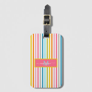 Sommar Rainbow Rand Monogram-skript Bagagebricka
