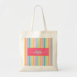 Sommar Rainbow Rand Monogram-skript Tygkasse