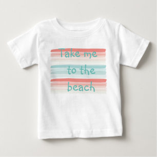 Sommar rand i korall och turkos t shirt