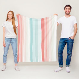 Sommar-rand i koraller och turkos fleecefilt