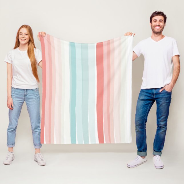 Sommar-rand i koraller och turkos fleecefilt (På plats)