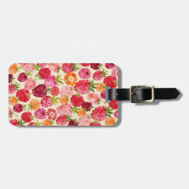Sommar Raspberry Watercolor Coquette Bagagebricka