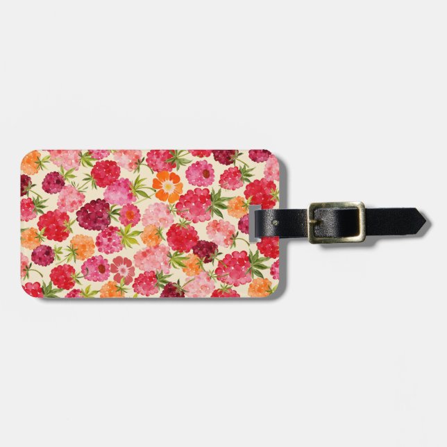 Sommar Raspberry Watercolor Coquette Bagagebricka (Horisontell Framsida)