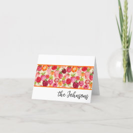 Sommar Raspberry Watercolor Coquette Tack Kort