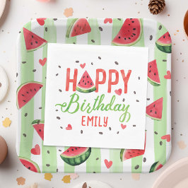 Sommar Red Watermelon Thmet Girl Birthday Pappersservett