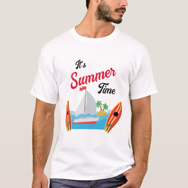 Sommar Resa Tid Beach Waves Semester Ocean T Shirt (Framsida)