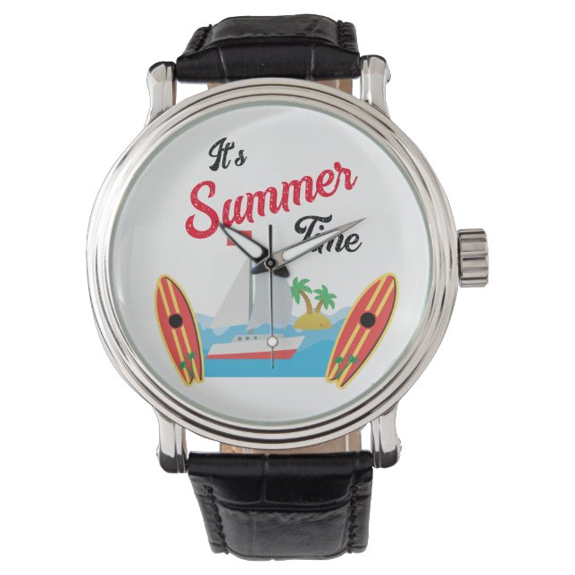 Sommar Resa Tid Strand Vågor Semester Hav Armbandsur (Framsida)