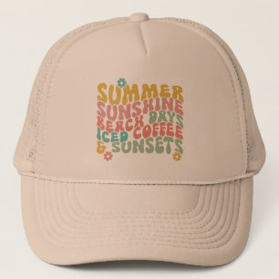 Sommar: Retro Beach Iced Coffee Sunsets Keps