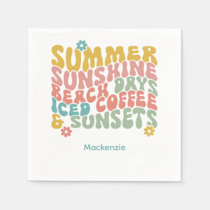 Sommar: Retro Beach Iced Coffee Sunsets Pappersservett