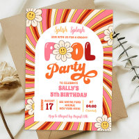 Sommar Retro Groovy Daisy Bassäng Party födelsedag