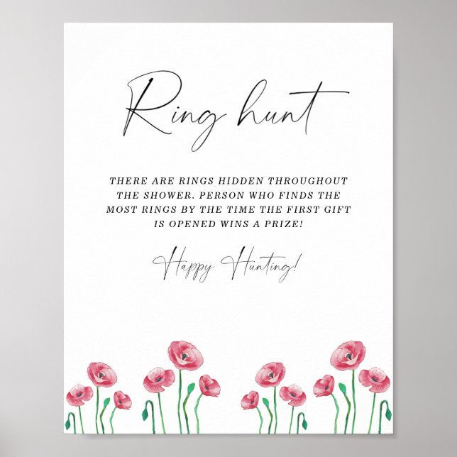 Sommar ringjakt bröllopsdusch spel affisch (Framsidan)