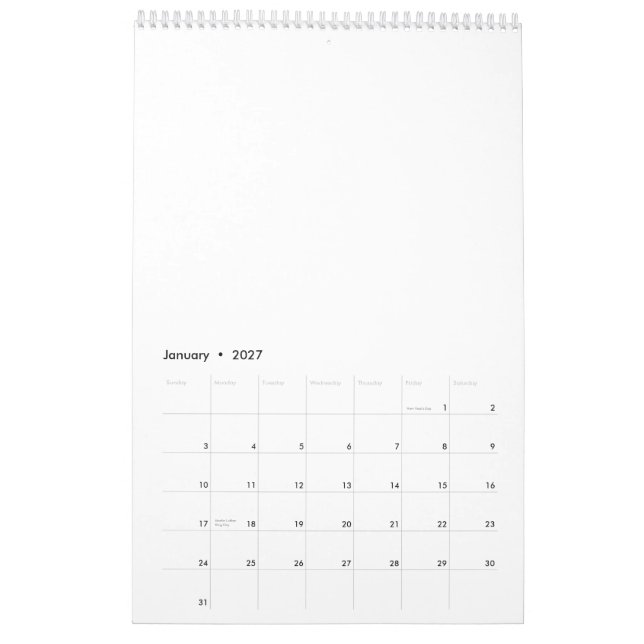 Sommar Ro Bröllop Kalender (Jan 2027)