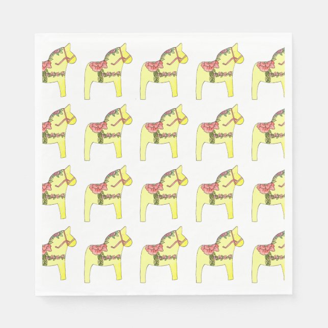 Sommar Ro Dala Horse Papper Napkins Pappersservett (Framsidan)