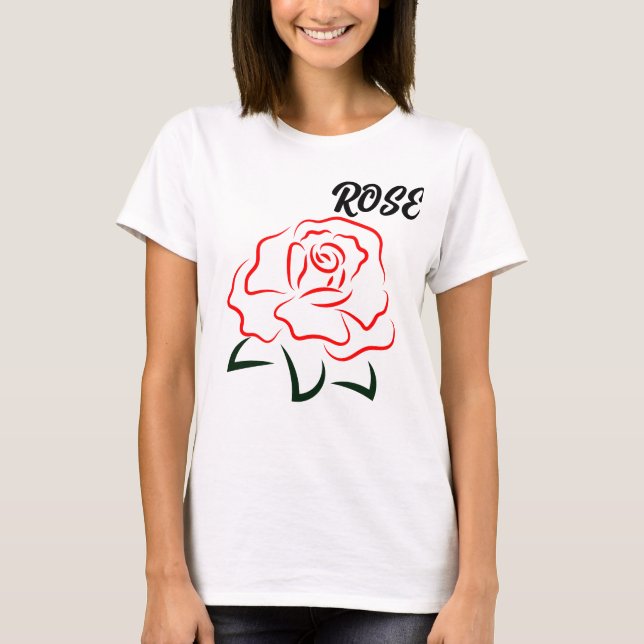 Sommar Ro Flower Namn Kläder för kvinnor T Shirt (Framsida)